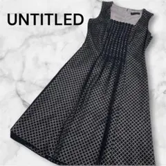 UNTITLED 幾何学模様ノースリーブワンピース