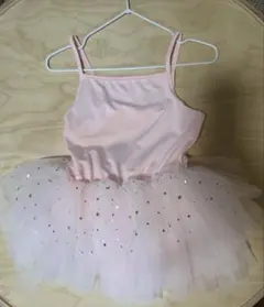 ピンク スパンコール付き チュチュレオタード