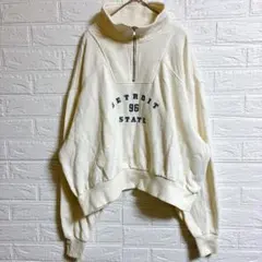 H&M【M】アイボリー オーバーサイズ トレーナー 長袖 裏起毛