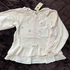 新品 130 スーリー フリル襟 トレーナー 長袖 女の子 レース リボン