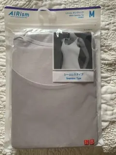 ユニクロAIRism シームレス タンクトップ M ライトグレー