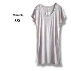 新品タグ付【Munich】チュニック丈Tシャツ　シルク混　日本製　ピンク　とろみのサムネイル