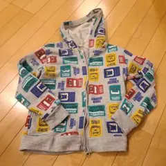 新幹線プリント グレー パーカー 100cm