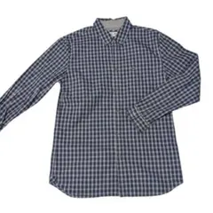 LACOSTE チェック柄ボタンダウン 長袖シャツ ネイビーUESD