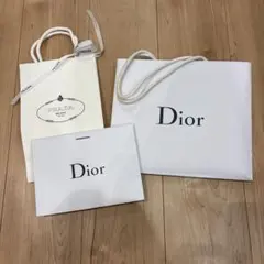 Dior & Prada ホワイトショップ袋セット