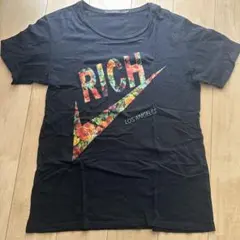 JOYRICHフラワー柄ロゴ Tシャツ ブラックのサムネイル