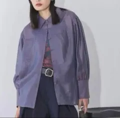 JEANASIS チンツシアーレギュラーシャツ パープル 長袖 フリーサイズのサムネイル