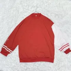 スポーティー スウェット トップス 袖切替 オーバーサイズ 大きいサイズ XXL