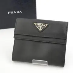 ✨新品未使用✨ PRADA ミニ財布 三角プレート サフィアーノ 二つ折り