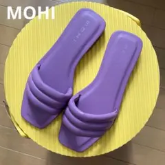 美品 MOHI サンダル パープル スクエアトゥ　38のサムネイル
