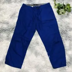 RAGEBLUE レイジーブルー (L) コットンリネンストレートパンツ 青