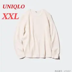 【美品】ユニクロ　レースクルーネックセーター　ニット　大きいサイズ　XXL