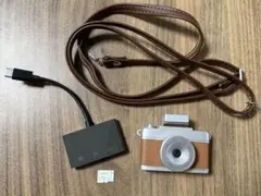 ミニトイカメラ　microSD64GB SDカードリーダーセット　ブラウン