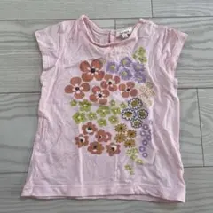 95センチ　花柄刺繍ピンク　Tシャツ seraph