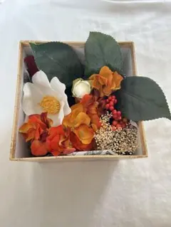 髪飾り 造花 椿 カスミソウ 成人式