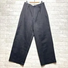 スタジオクリップ ワイドパンツ L ネイビー系 チェック カジュアル オフィカジ