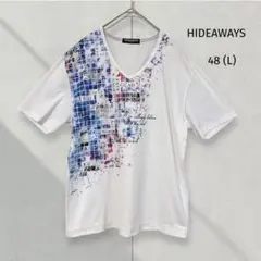 ハイダウェイ ニコル 半袖 グラフィック Tシャツ 48 L ホワイト Vネック