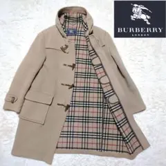 バーバリー　ロングダッフルコート　ノバチェック　XL　ベージュ　オーバーサイズ