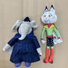 sing2 ミーナ　ヌーシー　象と猫のキャラクターぬいぐるみセット シング　映画 sing2 ミーナ ヌーシー 象と猫のキャラクターぬいぐるみセット