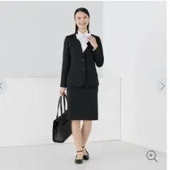 ビジネス 就活 洗える 360°キレイ 黒無地テーラードジャケット セットアップ
