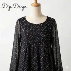 【美品】Dip Drops スタープリント シフォンワンピース 2 ドット柄のサムネイル