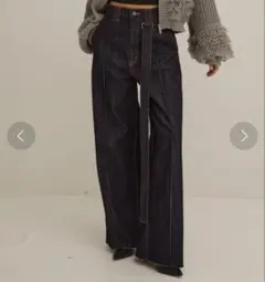 ✨極美品✨ ミエリ インヴァリアント　ワイドパンツ　デニム　濃紺　M