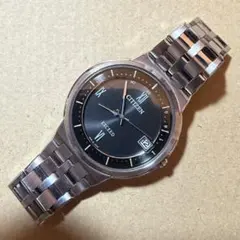 シチズン エクシード エコドライブ 電波ソーラー ブラック文字盤 中古品