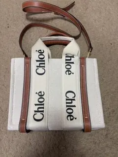 Chloe ウッディトート 2WAYバッグ キャンバス ベージュ