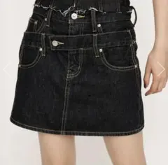 ダークデニム ミニスカート ポケット付き