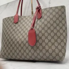GUCCI GGスプリーム リバーシブル トートバッグ 総柄 A4