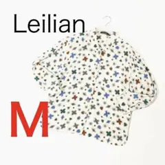 E9690◾️レリアン　高級ライン　フラワープリント長袖シャツブラウス