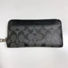コーチ 長財布 コーチ黒×シグネチャー COACH F58112