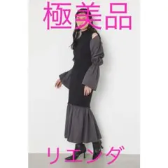 riendaリエンダ 2WAYショルダースリットパフスリーブ　ロングワンピース