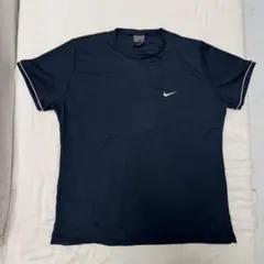 NIKE☆DRI-FIT半袖TシャツスポーツフィットネスレディースLネイビー紺色のサムネイル