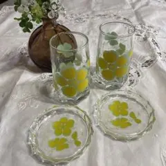 佐々木硝子　昭和　レトロポップ　コースター付きタンブラー　　ペア