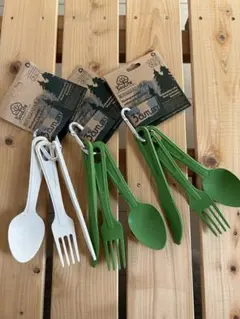 【新品未使用】エコソウライフ　アウトドア カトラリー　カラビナ付　3セット特価