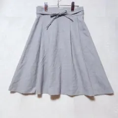 レッセ・パッセ ウエストリボン フレア スカート グレー （M） 上品 Aラインのサムネイル