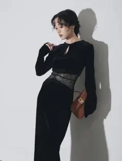ウエストレースベロアワンピ　andrea&co.