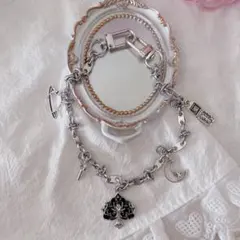 ⟡.·シルバー系なバッグチェーン⟡.·