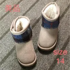 ハリスツイードムートンブーツsize14.0cm美品ベージュのサムネイル