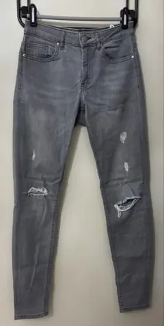 H&M ダメージデニム　グレー