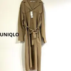新品タグ付き ユニクロ UVカット シャツワンピース ベージュ M 体型カバー