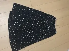 黒白水玉フレアロングスカート