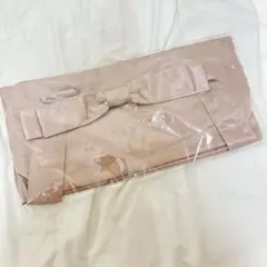 【FRAY I.D】リボン付きサテン風ピンクバッグ