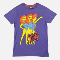 シンプソンズ Duff Beer プリントTシャツ パープルSサイズ