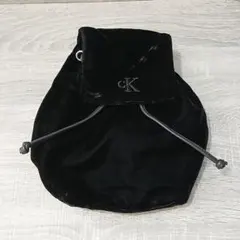 【希少】カルバンクライン ベロア ミニリュック 黒 ckモノグラム 内側美品レアのサムネイル