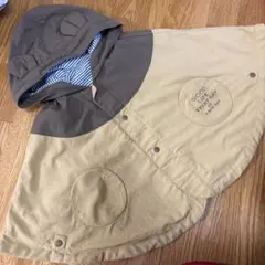 ブリーズ　ベビーポンチョ クマ耳フード付き ベージュとブラウン70〜80cm