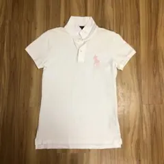 ラルフローレン ポロシャツ　レディース L ホワイト　ピンクポニー