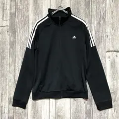adidas ブラック ジャージジャケット　トラックジャケット　レディース　XL
