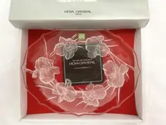 HOYA CRYSTAL　皿　中皿　プレート　花柄　クリスタルガラス　未使用